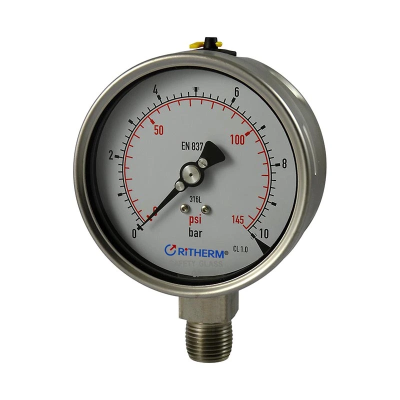 Laserem svařovaný manometr z nerezové oceli